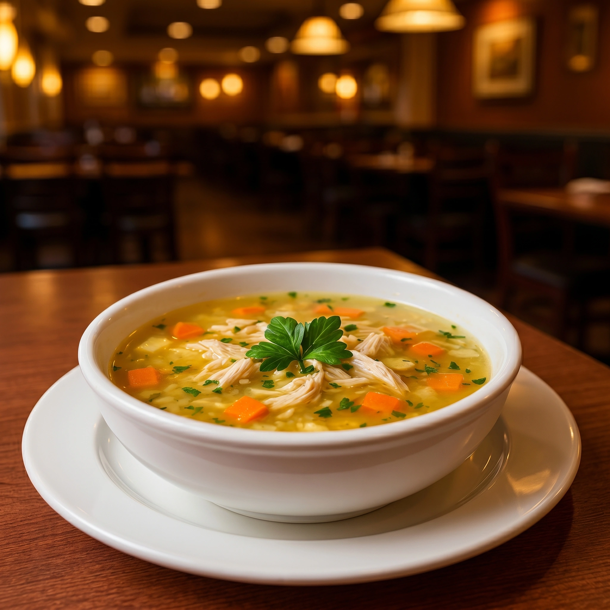 Chicken Shorba soup at New Asian Village Sherwood Park